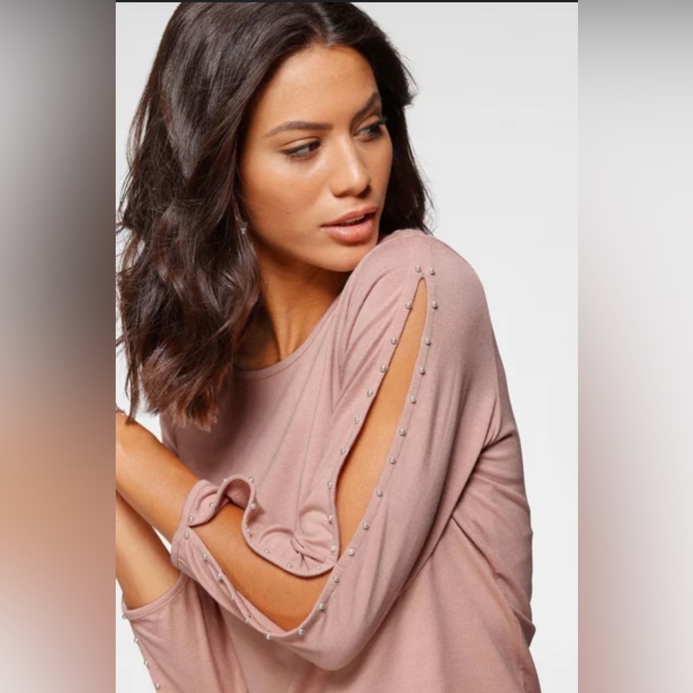 Soft and Sexy Plush Blush Pink Open Shoulder Long Sleeve Pullover Top